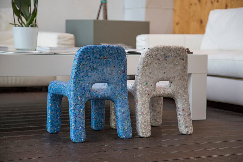 Recycled plastic chairs for kids, eco-friendly and colorful designs