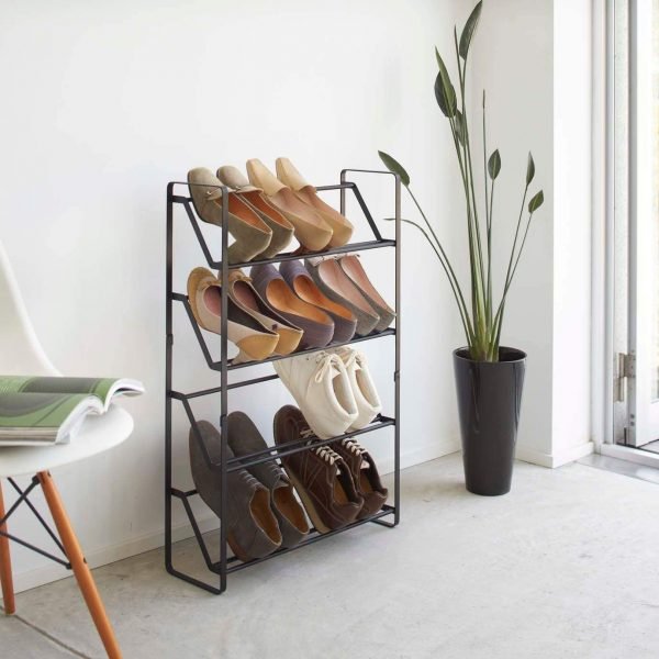 Minimalist hallway shoe rack, Streamlined design for elegant organization