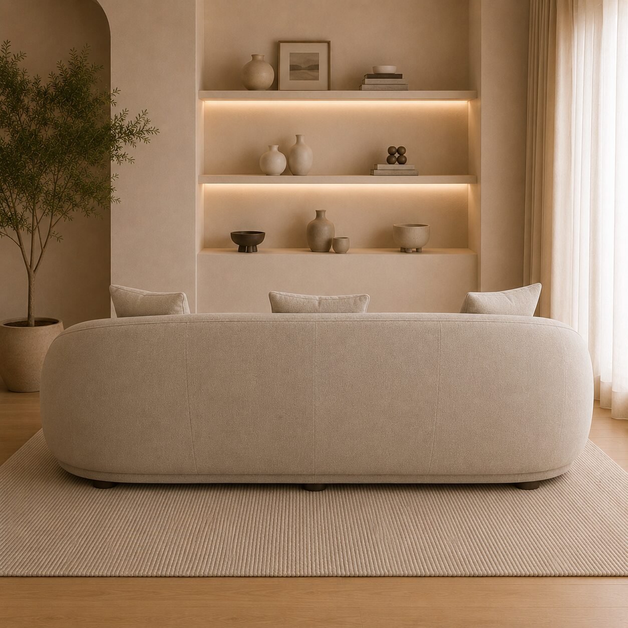 Kew 4 Seater Curved Sofa - Image 4