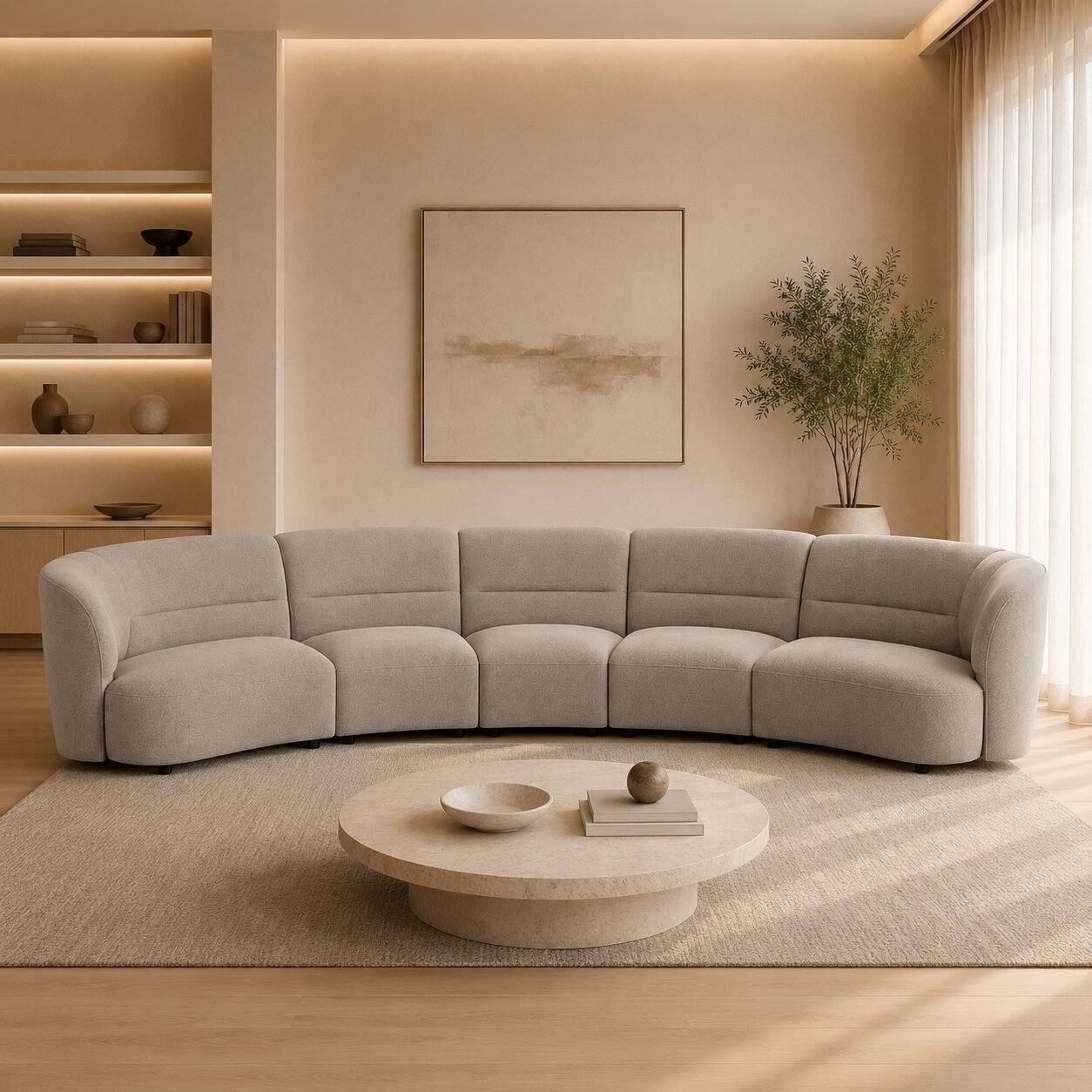 Kew 5 Seater Curved Sofa - Image 4