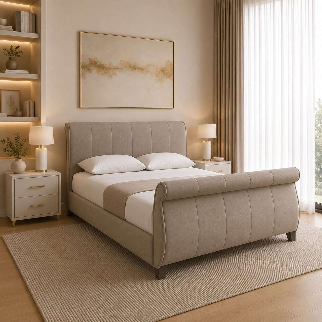 Elegant Sleigh Bed Frame - Image 3