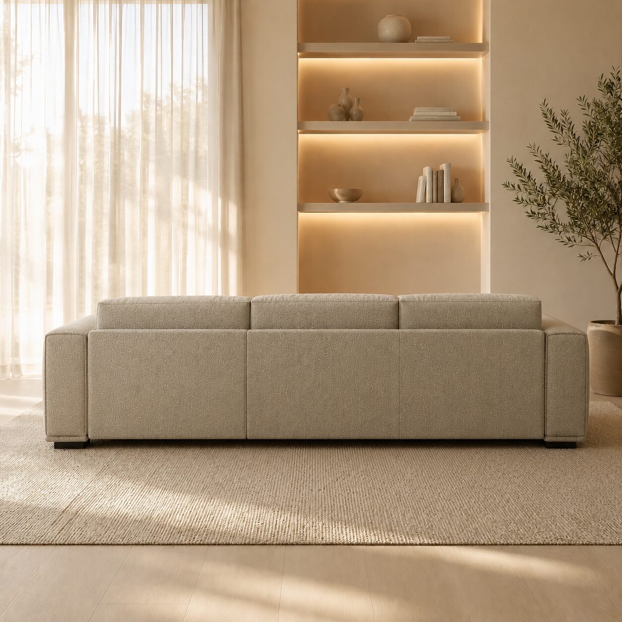 Off-white Left Corner Sofa - Image 4