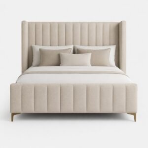 Wingback Upholstered Bed Frame