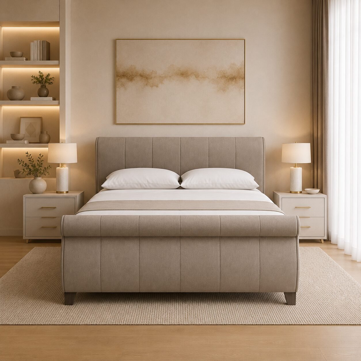Elegant Sleigh Bed Frame - Image 2