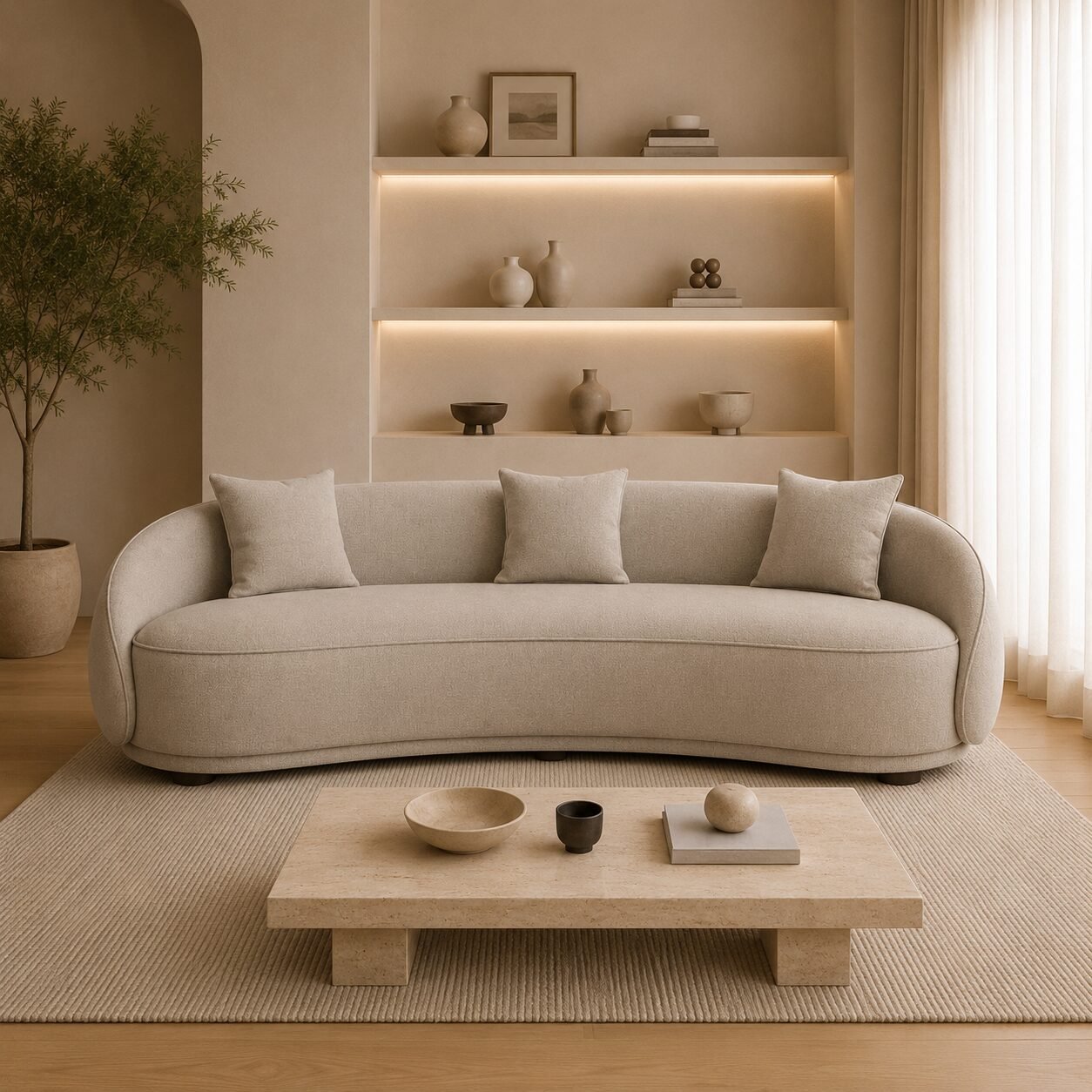 Kew 4 Seater Curved Sofa - Image 2