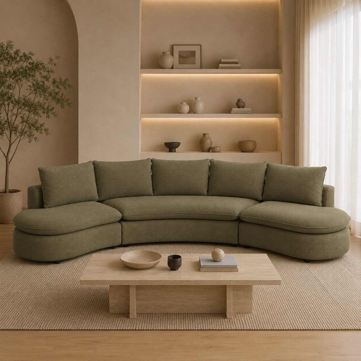 Kate Curved 5 Seater Sofa - Image 2
