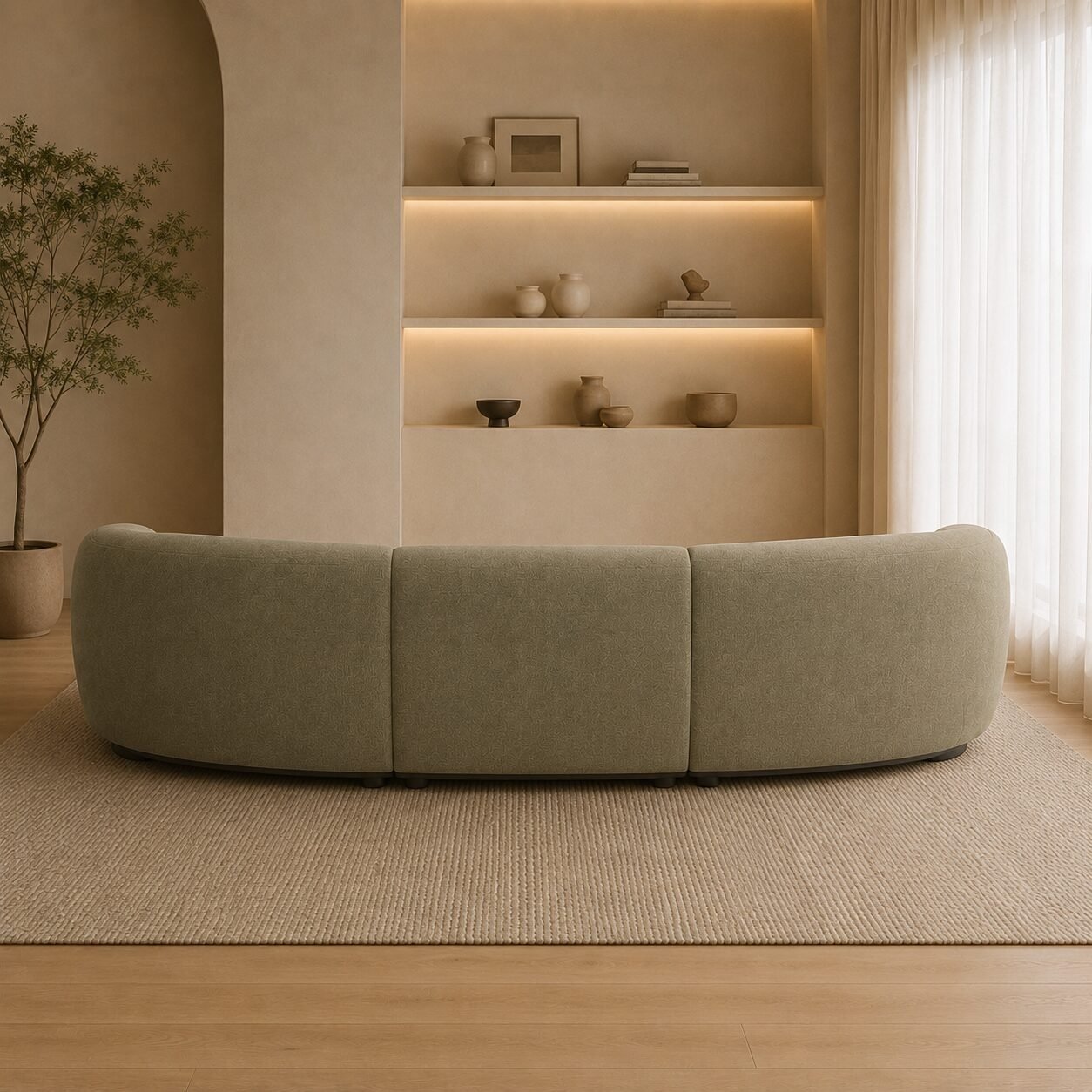 Kate Curved 4 Seater Sofa - Image 3