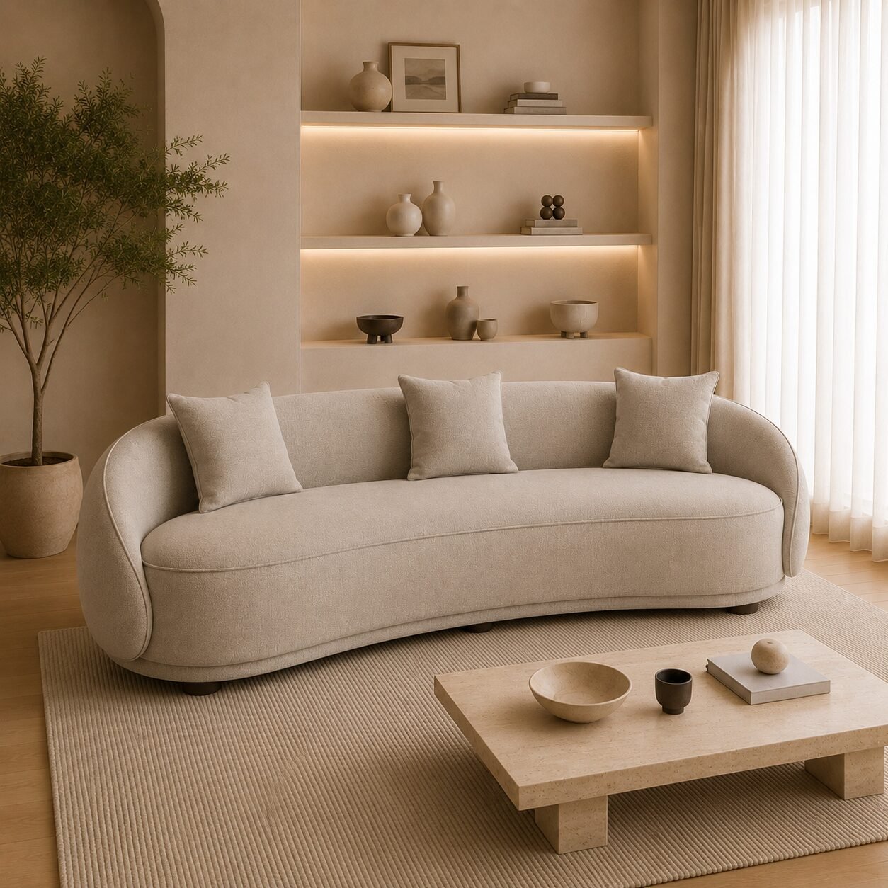 Kew 4 Seater Curved Sofa - Image 3