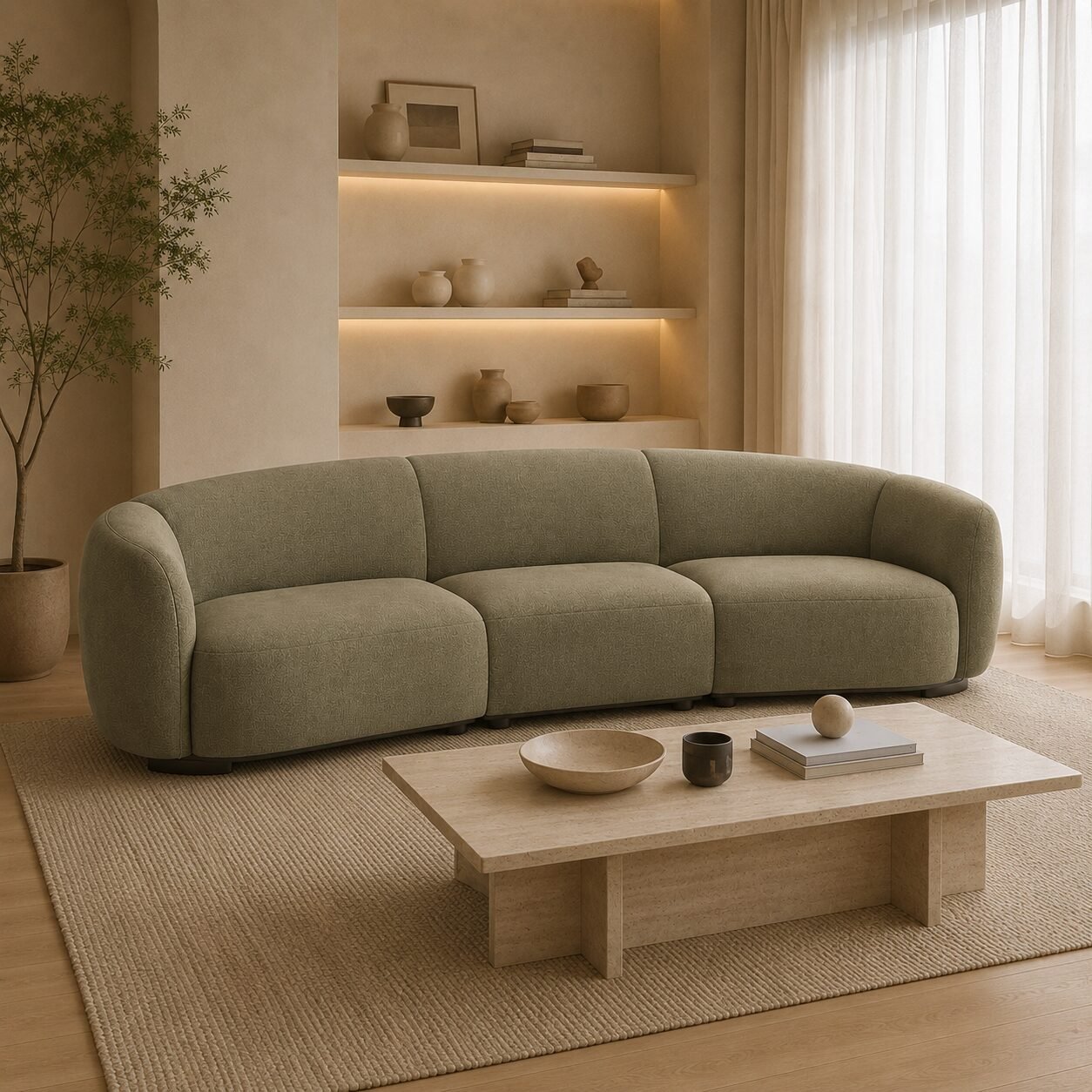 Kate Curved 4 Seater Sofa - Image 2