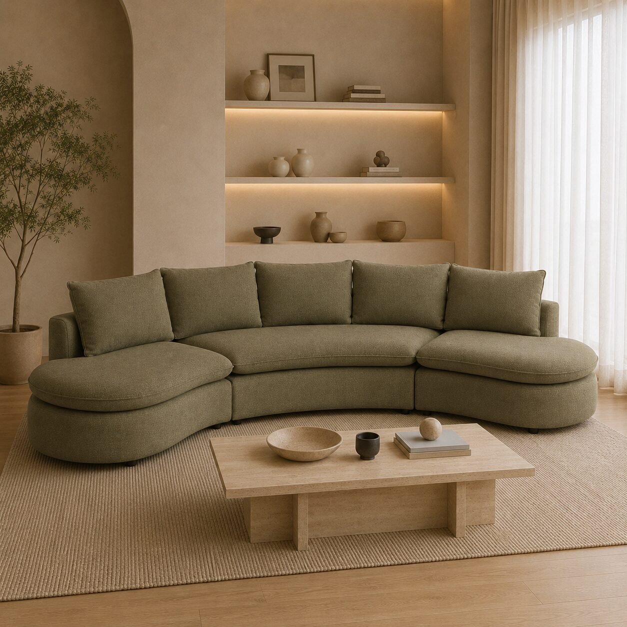 Kate Curved 5 Seater Sofa - Image 4