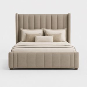 Wing Panel Sleigh Solid Wood Bed Frame
